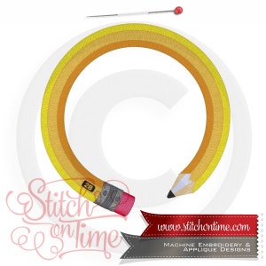 139 SCHOOL : Pencil Frame 4 Hoop Sizes Inc.Embroidery Design