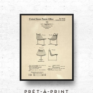 Eames Chair Patent Print: Mid-Century Modern Blueprint (Digital Print)