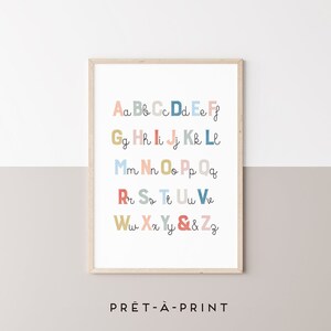 ABC Poster, Alphabet Print, Kids Wall Art, Printable Wall Art, Educational Nursery Decor, Kids Room Decor, Colorful ABC - Digital File