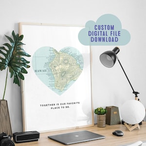 Personalized Travel Map Print, First Anniversary Gift, Anniversary Gift for Couple, Personalized Map Couples, Gift for Couple, Vintage Map