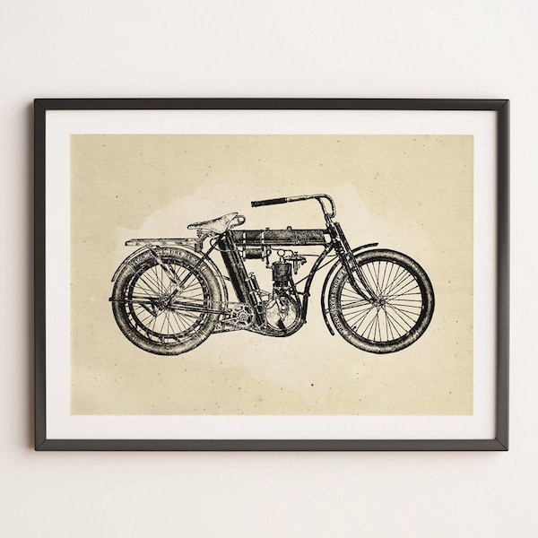 Cadeau de moto, affiche de moto, impression de moto, affiche de moto vintage, cadeau classique de moto, Triumph, Harley - IMPRESSION NUMÉRIQUE-