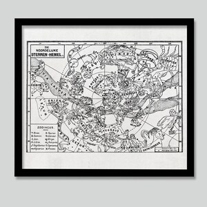 Zodiac Constellation, Vintage Constellation, Constellation map, Zodiac Map, Dorm Decor, Astrology Print, Zodiac Print - DIGITAL PRINT-