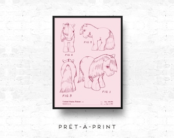 1983 My Little Pony Blueprint Art: Vintage Patent Print (Digital Print)