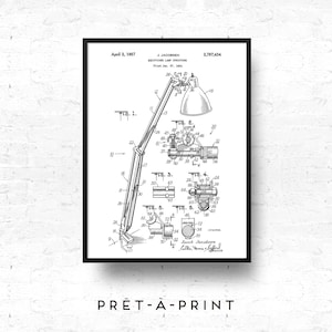 Flexo Lamp Patent Print: Vintage Blueprint Art (Digital Print)