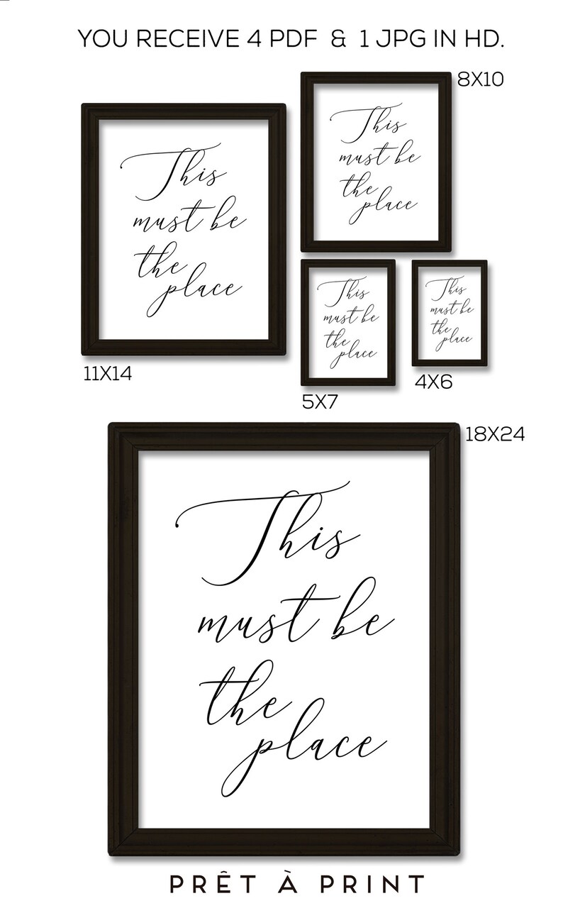 This Must Be the Place Print Typography Print Inspirational | Etsy