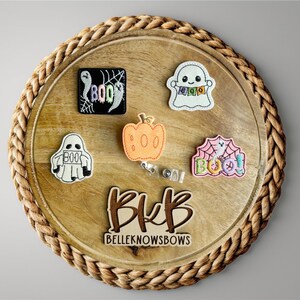 Glow in the Dark Boo Ghost Feltie Badge Reel - Halloween ID Holder