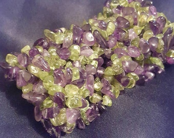 Hand designed Amethyst and Peridot Bracelet