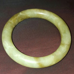 Stunning thick Green Jade Bangle image 1