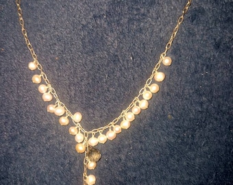 Pearl and smokey Topaz necklace