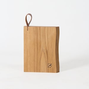 Cutting board, wooden cutting boards, solid oak chopping boards, serving boards with leather detail, handmade wooden board, gift for home