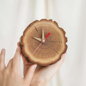 Wooden table/wall clock gift set for anniversary, gift for birthday, gift for wedding, gift for farewell image 2