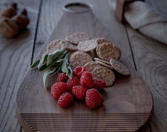 Walnut & Oak Serving Board, Gourmet Gifts, Ideal for Gifting Moments of Tasteful Joy, Artisan Gifts, Unique Kitchen Decor, Foodie Presents