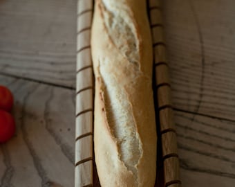 Slicing and Serving Board Specially Crafted for Baguette, Bread Board made of Ash wood, French Bread Cutting Board, Long Cutting Board