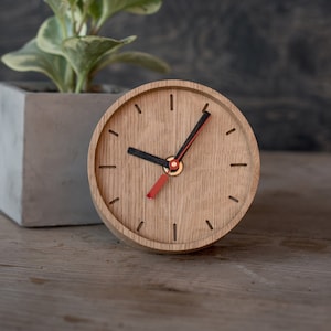 Desk Clock, Wood Clock, Table Clock, Wooden Clock, Desk Accessories, Boyfriend Birthday Gift, Father of The Bride