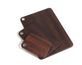 Wooden Chopping Boards set: Water-Resistant Thermo Ash, Gift for Backyard BBQs, Outdoor Cooking Fans, Food Bloggers, Home Chefs, Newlyweds