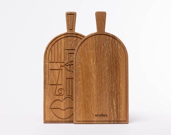Oak Serving Board – Carved Cutting Board