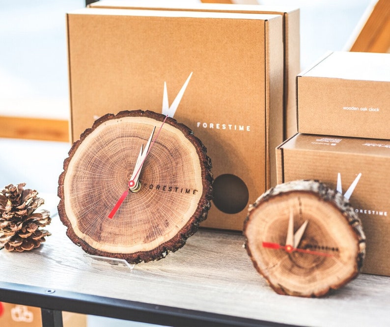 Wooden table/wall clock gift set for anniversary, gift for birthday, gift for wedding, gift for farewell image 9