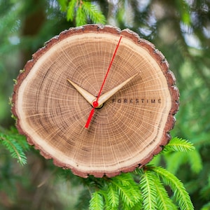 Wood slice clock, Farmhouse clock, Rustic wall clock, Wooden clock for a sober and minimalist interior space