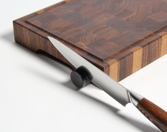 Walnut End Grain Cutting Board With Built In Sharpener