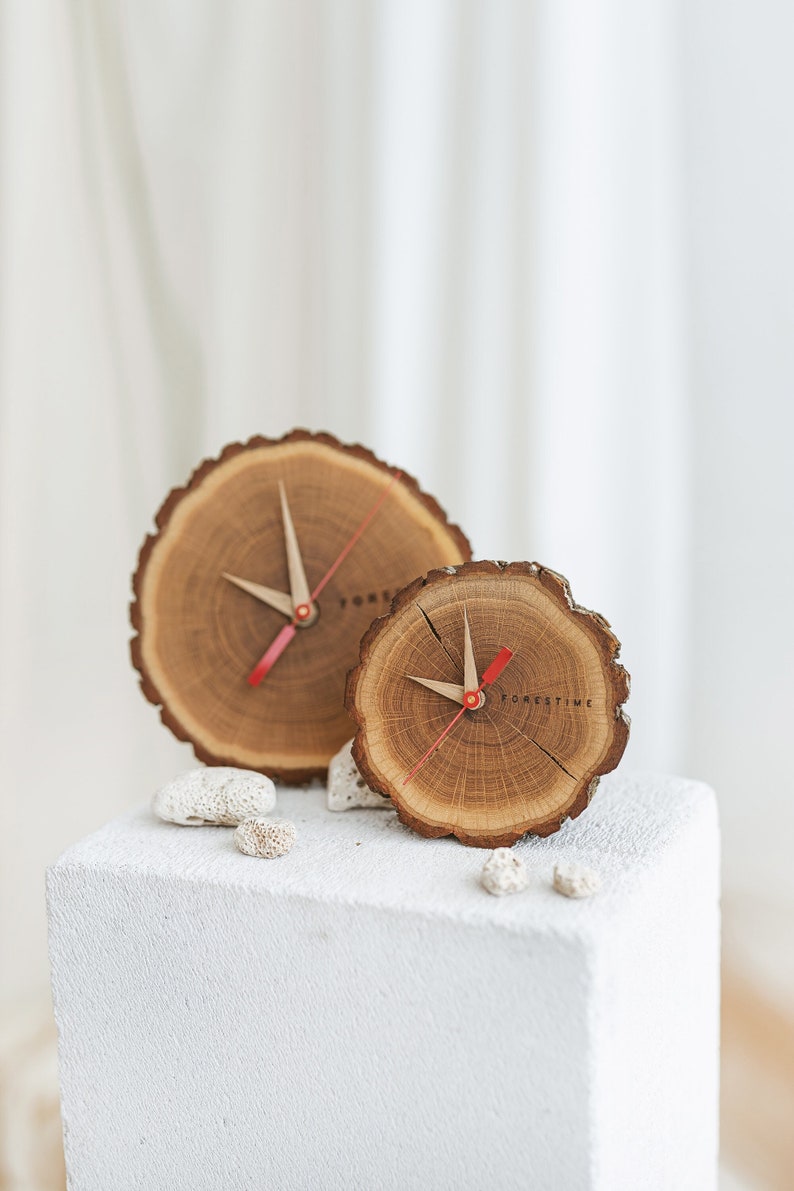 Wooden table/wall clock gift set for anniversary, gift for birthday, gift for wedding, gift for farewell image 1