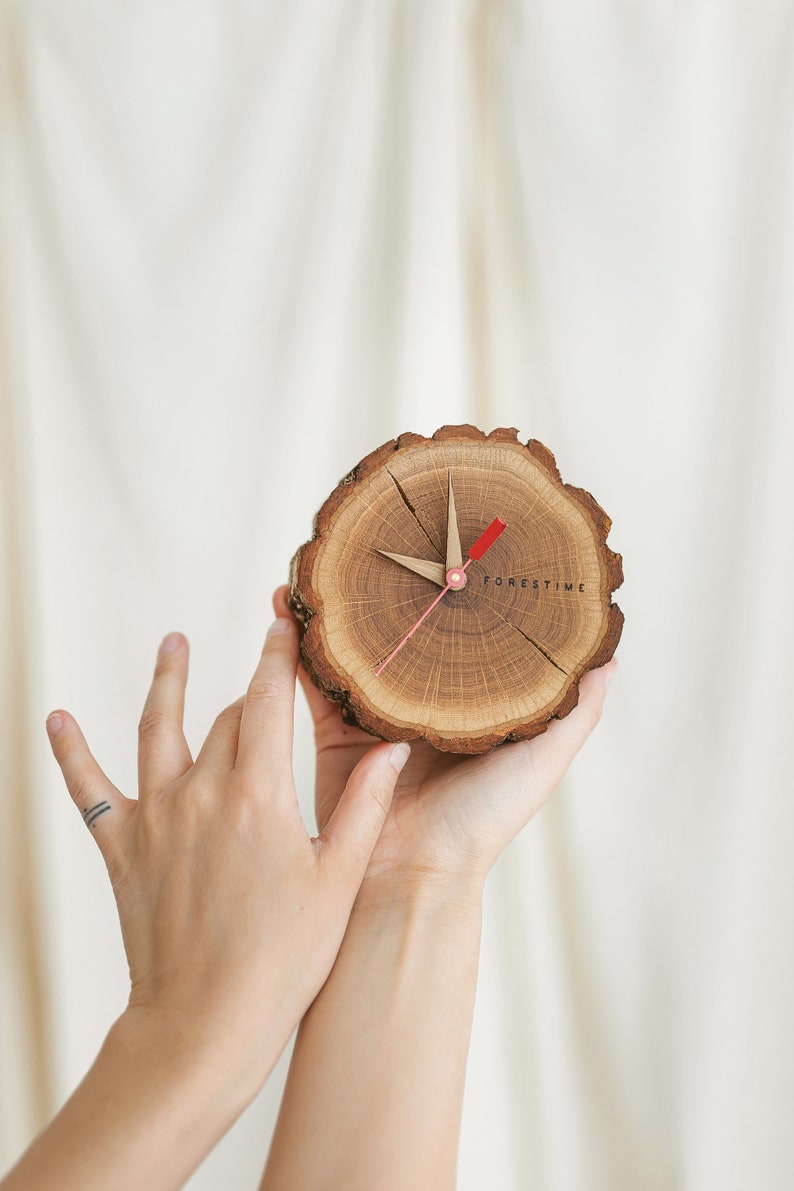 Wooden table/wall clock gift set for anniversary, gift for birthday, gift for wedding, gift for farewell image 2