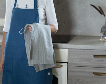 Rustic Linen Kitchen Towel: Natural Farmhouse Decor