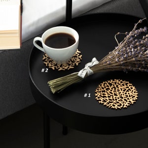 Tea coasters, Laser cut coasters, Natural eco-friendly coasters, Coffee coaters, Housewarming gift
