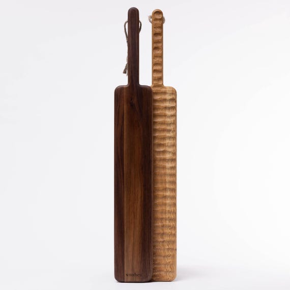 Walnut or Oak Serving Board | Rustic Long Board for Appetizers & Bread | Wind-Sculpted Dune Design