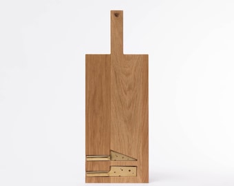 Medium Oak Cheese Board with Knives – Charcuterie Serving Board