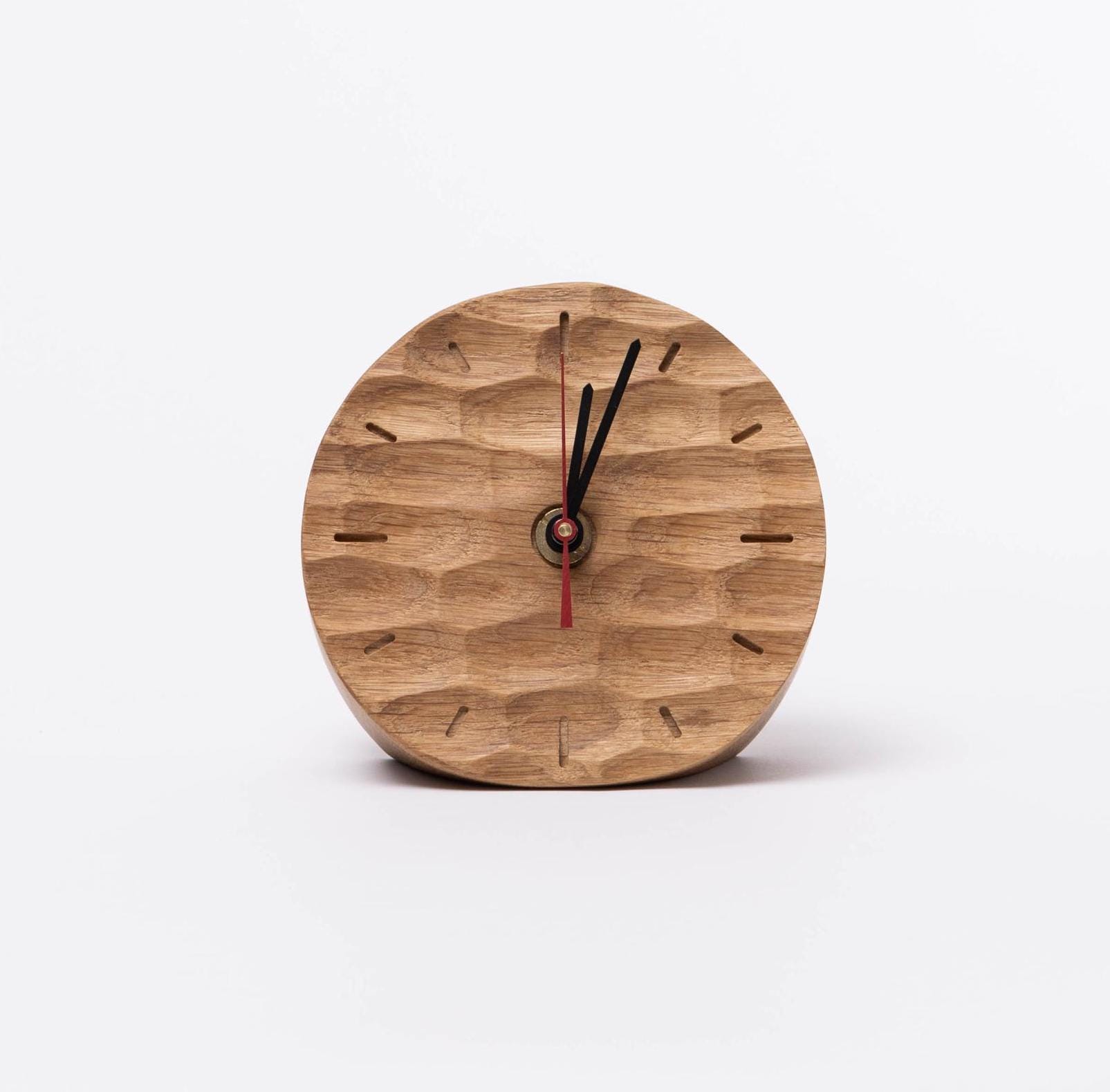Sculpted Dunes Oak Wood Table Clock: Nature-inspired Timepiece - Etsy