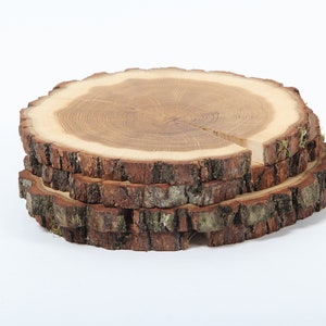 Puede incluir: Una pila de cuatro rodajas de madera redonda con bordes de corteza. Las rodajas est&aacute;n dispuestas en una pila, con la rodaja superior siendo la m&aacute;s grande.