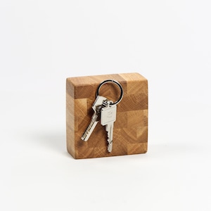 Wall Mounted Magnetic Key Holder Made from End Grain Oak or Walnut