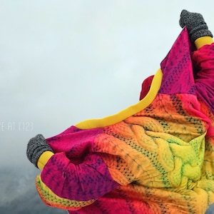 Quilted Coat/Winter Coat/Bomber Jacket Women Printed/Colorful Jacket/Futuristic/Avant Garde Quilted Coat/Multicolored/Cyberpunk Women/Bomber