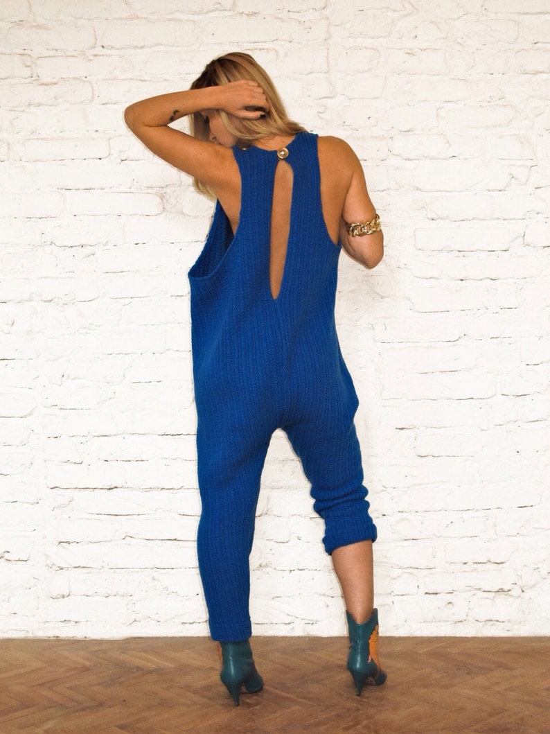 KnitOnesieHysteric GlamourPlus Size Jumpsuit Oversized JumpsuitLoose Maxi JumpsuitWool PantsKnit ClothingBoho JumpsuitAvant Garde