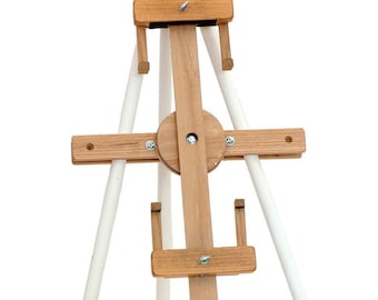 Easel Stand for Wedding Sign > Stainable Wooden Floor Easel, Unfinished  Natural Wood Easel Stand