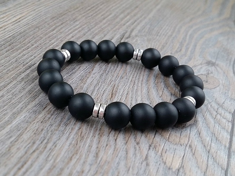 Onyx unisex bracelet fine stones 8 ou 10mm