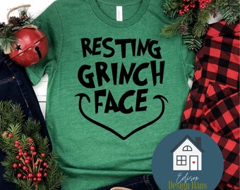 Resting Grinch Face Shirt | Etsy Australia