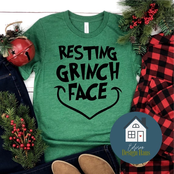Resting Grinch Face T-shirt | Etsy 