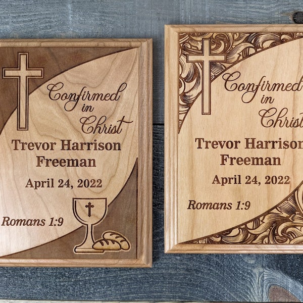 Personalized Cherry Confirmation Plaque -  Laser Engraved
