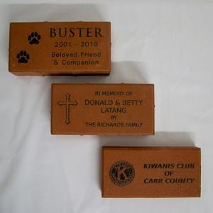 Personalized Red Brick - Laser Engraved / Custom Logo - 4 X 8 X 2 1/4