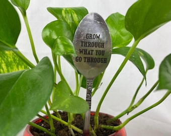 Upcycled Spoon Plant Stake Marker - Laser Engraved