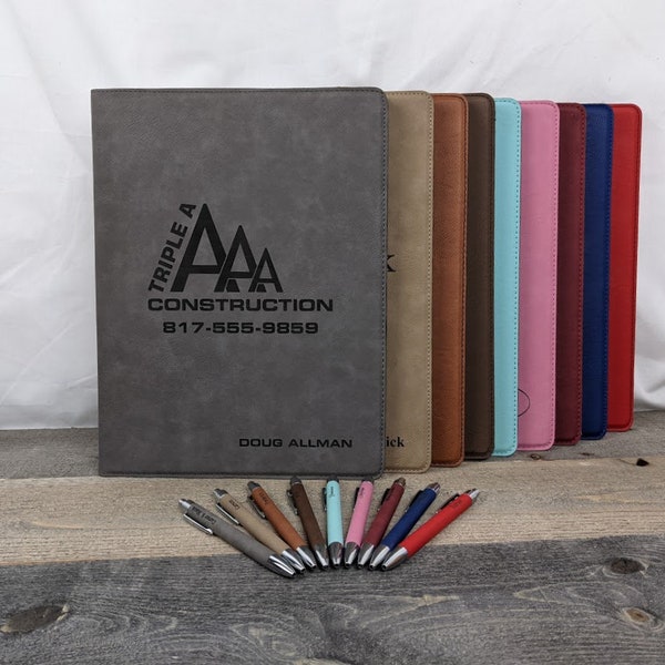 7 x 9 Portfolio with Matching Pen - Personalized / Custom Logo