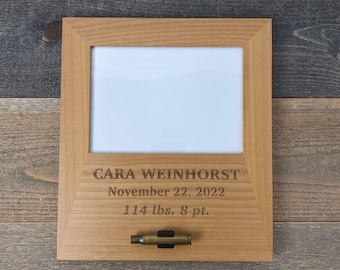 5x7 Red Alder Wood Personalized Hunting Frame - Holds Spent Casing