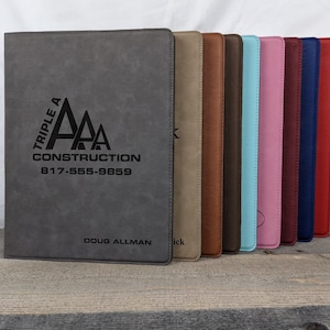 7 x 9 Leatherette Notepad Portfolio Padfolio - Personalized/Custom Logo