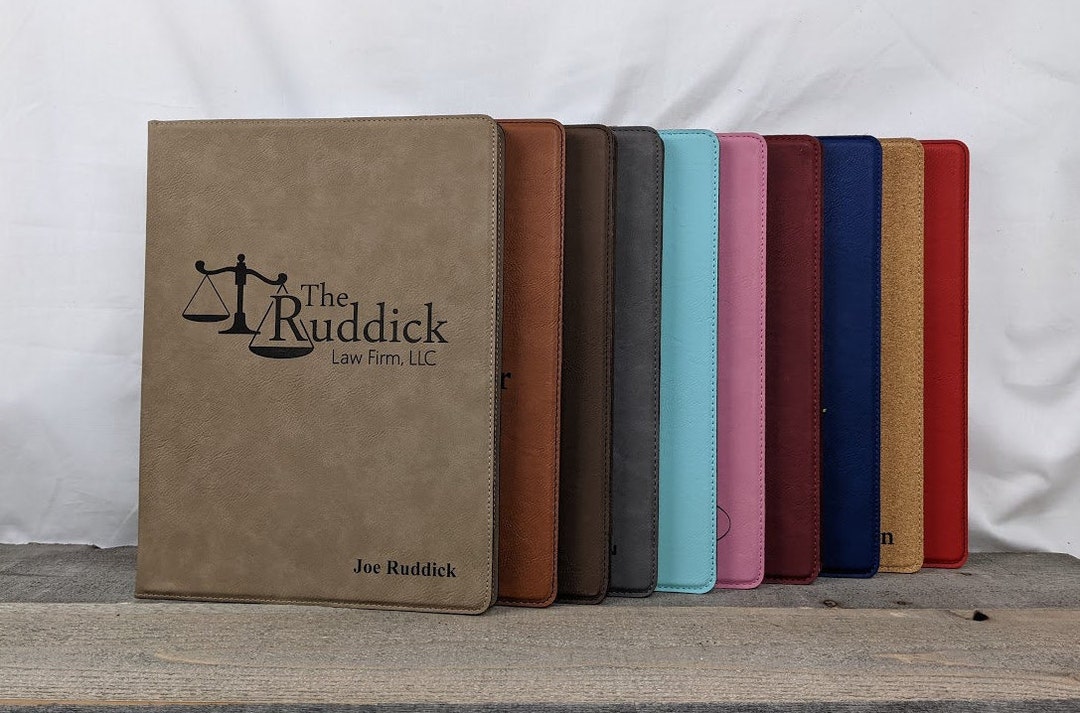 Leatherette Notepad Personalized 9 X 12 Leatherette Portfolio With Notepad - Custom Logo ...