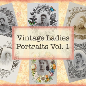 Digital Vintage Photo Ladies Portraits Volume 1 Junk Journal Scrapbook Ephemera