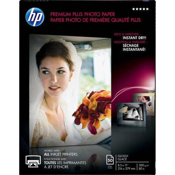 Papel fotográfico HP Premium de CR664A Plus brillante 50 | Etsy México