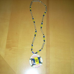 BARBADOS Flag Bamboo Style Necklace Chain