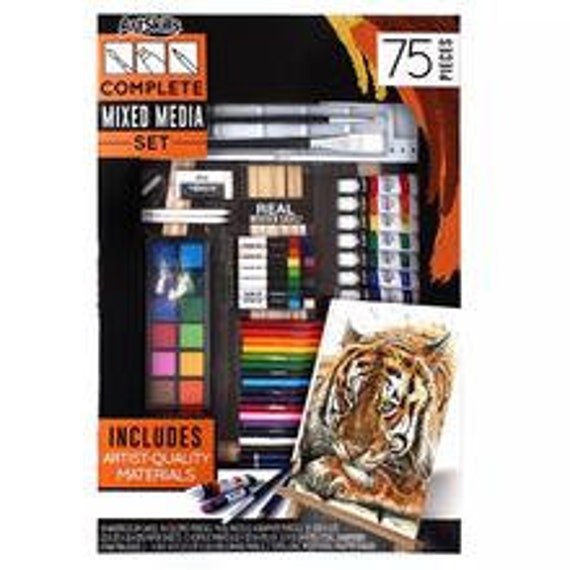 Artskills Complete Mixed Media Art Set With Easel, 75 Pieces 