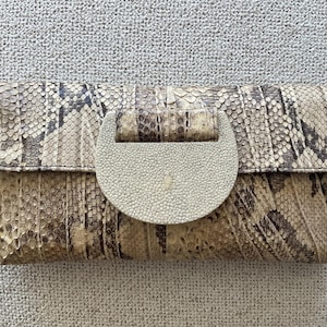 R&Y AUGOUSTI Python And Stingray Vintage Clutch Bag, Snakeskin, Shagreen, Designer, Reptile, Gift